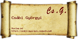 Csábi Györgyi névjegykártya