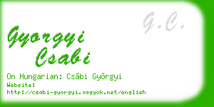gyorgyi csabi business card