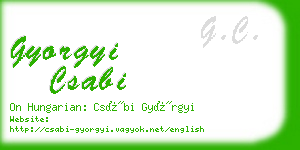 gyorgyi csabi business card